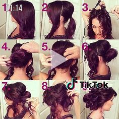 * Step By Step Updo Hair Tutorial Pictures, Photos, and Images for Facebook, Tumblr, Pinterest, and Twitter: hoco hair styles for long hair, hoco hair styles for natural curly hair, homecoming hair, hoco hair styles up? Curly Updo Tutorial, Easy Curly Updo, Hairstyles For Medium Length Hair Tutorial, Updo Hairstyles Tutorials, Prom Hair Updo, Corte Bob, Hairstyle Tutorials, Hair Hoco