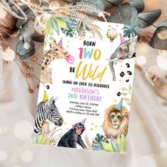 Girl Born Two Be Wild Party Born Two Be Wild, Ninja Birthday Party Invitations, Orange Invitation, Karate Birthday, Ninja Birthday Parties, Space Birthday Invitation, Kids Birthday Invitation, Wild Party, Zoo Birthday