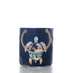 Sea Bags Beach Scene Turtle Beachcomber Bucket Bag in Darkest Blue Blue Bucket Bag For Travel, Travel Bucket Bag For Beach Season, Casual Blue Bucket Bag For Travel, Blue Rectangular Bucket Bag For Vacation, Beach Season Travel Bucket Bag With Pouch Shape, Beach Season Travel Bucket Bag In Pouch Shape, Pouch Bucket Bag For Beach Season Travel, Blue Bucket-shape Shoulder Bag For Travel, Casual Blue Bucket Bag