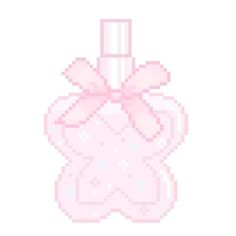 a pink bottle with a bow on it