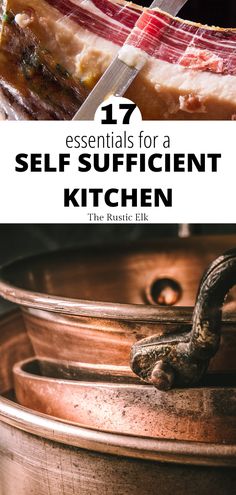 Wanting to become more self sufficient but feel like you need a commercial kitchen to get there? You don't. Here are 17 essentials for anyone striving for self reliance or trying to homestead. Homestead Kitchen Organization, Rustic Homestead Kitchen, Cheap Homestead Ideas, Homestead Kitchen Ideas, Modern Homestead Kitchen, Self Reliance Living, Diy Homestead Ideas, Homestead Kitchen Aesthetic, Homestead Kitchen Essentials