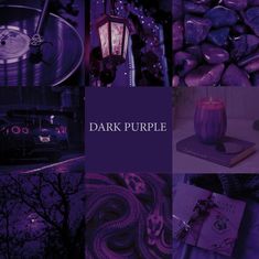 purple and black collage with the words dark purple