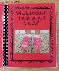 a pink book with the words who is rockin'in these school shoes?