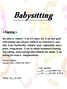 a babysitting certificate is shown with the name and age on it's front page