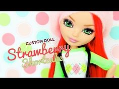 a close up of a doll with long red hair and green eyeliners on her face