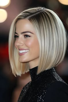 Blonde Bob Fair Skin, Angeles Bob Haircut, Blond Angled Bob, Long Bobbed Hairstyles, Shaped Bob Hairstyles, Long Bob Blonde Hairstyles, Bob Haircut And Color, Medium Straight Bob Hairstyles, Short Fine Blonde Hairstyles