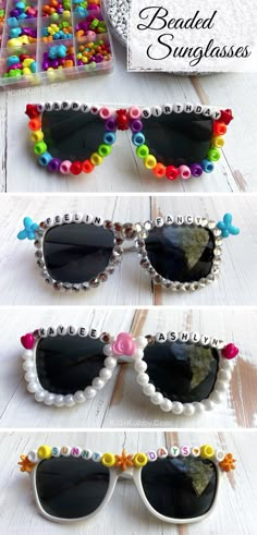 the instructions for how to make beaded sunglasses