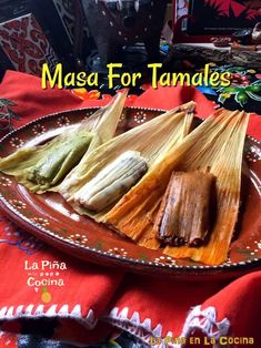 an image of masa for tamales on a plate with mexican food in the background