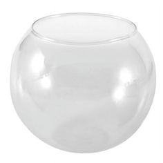 a clear glass vase sitting on top of a white table