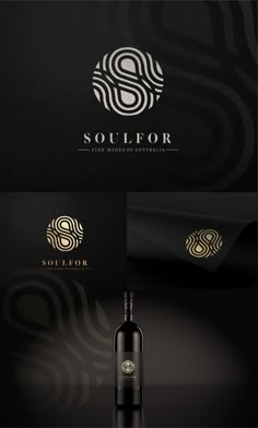 a bottle of wine that is next to a black and white background with the word sulflor on it