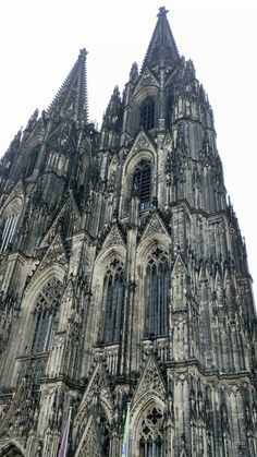 the large cathedral has many windows on it