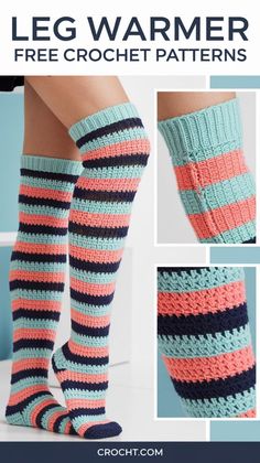 the leg warmer is made with two different colors and features striped socks, kneepads, and booties