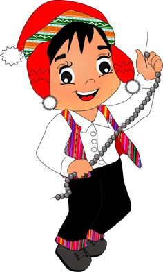 a young boy dressed in mexican style clothing and holding a phone up to his ear