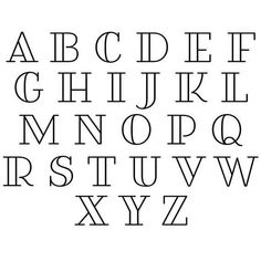 the alphabet is shown in black and white