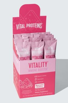 Whether you're looking for a proactive immune boost or just a little extra immune support for when you're having an off day, these on-the-go stick packs can be easily incorporated into your daily wellness routine.** *a registered trademark of Kerry Group Sugar Packaging, Supplements Packaging, Immune Booster, Vitamin C And Zinc, Fluid And Electrolytes, Collagen Drink, Collagen Benefits, Vital Proteins, Cosmetic Packaging Design