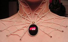 Goth Spider, Spider Costume, Spider Jewelry, Spider Necklace, Beaded Spiders, Special Clothes, Delica Beads, Onyx Bead, I'm Sorry