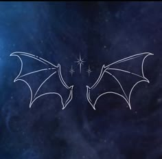 two white bats flying in the sky with stars behind them on a dark blue background