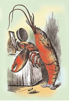 an illustration of a lobster looking at a book