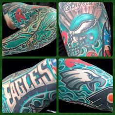 the philadelphia eagles tattoos on their arms