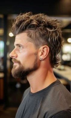 Business Mullet Men, Men’s Modern Mohawk, Cool Short Mens Haircut, Faded Mullet Haircut For Men, Mohawk Men’s Cut, Modern Men’s Mullet, Boys Haircut Mohawk Mullet, Long Mohawk Boys, Kids Modern Mullet Haircut