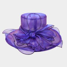 Shop, Save and Be Rewarded Style No : [428075] H1088-G Color: Blue Crown Circumference : 22" Crown Height : 4.5" Brim Width : 3.75" Organza Adjustable Band Floppy Hat Sign Up For Rewards Program just go to the icon on left side of this page Follow the instructions, it's quick and easy Purple Crown, Church Hat, Blue Crown, Crown Heights, Church Hats, Rewards Program, Brim Hat, Super Sale, Fashion Accessories Jewelry