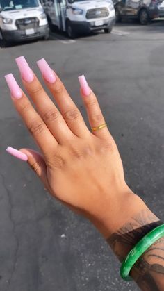 Pink Neutral Acrylic Nails, Pink Acrylic Nails No Designs, Acrylic Nails Long Square Pink, Simply Acrylic Nails Coffin, Natural Pink Coffin Acrylic Nails, Acrylic Pink Powder Nails, Shear Pink Acrylic Nails, Pretty Square Nails Pink, Square Pink Nails Long