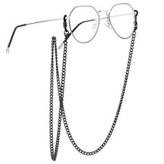 PRICES MAY VARY. 🌾🌟Glasses Holder🌾🌟(Not including sunglass) with 28" chain, can also take off as necklace. Lightweight and fits both prescription and sun glasses. Dainty chain with beautiful accents. 💙Material💙Made of 316L stainless steel, with2 rubber ends, easy to adjust 🌾🌟Chain for Glasses🌾🌟Beautiful and long enough. Looks: 5 star. Practical daily use:5 star. Fashionable and extremely functional 🌾🌟Super cute and dainty🌾🌟 Keeps you from forgetting your glasses.Doesn’t slip off gl Black Adjustable Glasses Chain For Parties, Black Metal Glasses Chain With Adjustable Feature, Black Metal Glasses Chains With Adjustable Chain, Black Metal Glasses Chain With Adjustable Length, Black Metal Adjustable Glasses Chain, Trendy Black Metal Glasses Chains, Elegant Black Metal Glasses Chains, Trendy Metal Glasses Chains With Chain Strap, Black Glasses Chains With Adjustable Chain As Fashion Accessory