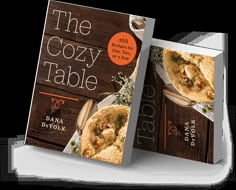 the cozy table cookbook is on display