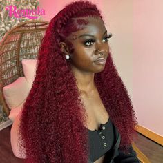 13x4 13x6 Burgundy Deep Wave Frontal Wig Curly Wigs Human Hair Hd Colored 99j Red Lace Front Human Red Curly Lace Front Wigs Hairstyles, Red Deep Wave Frontal Wig Hairstyles, Burgundy Hair Deep Wave, Burgundy Hair Wig Styles, Burgundy Curly Wig Black Women, Burgundy Water Wave Wig Hairstyles, Burgundy Curly Wig Hairstyles, Red Curly Hair Wig, 99j Deep Wave Wig Styles