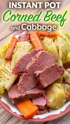 the cover of instant pot corned beef and cabbage