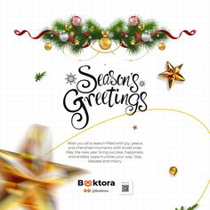 a christmas card with the words season's greetings