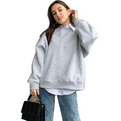 Wrap yourself in the cozy embrace of our Gianna oversized hoodie, your new autumn and winter essential! 🍂 Embrace the chilly vibes with this ultra-soft sweatshirt, expertly crafted from a luxurious blend of 30% cotton for that unmatched comfort you crave. With its loose fit and long sleeves, this hoodie is your go-to layering piece, effortlessly adding a dose of street-smart style to your wardrobe. Whether you're out and about running errands or enjoying a lazy day at home, this pullover promis Oversized Hooded Sweater For Everyday, Trendy Sweatshirt For Layering, Solid Color Hoodie Sweatshirt For Everyday, Gray Everyday Winter Sweatshirt, Gray Winter Sweatshirt For Everyday, Trendy Oversized Winter Sweatshirt, Trendy Oversized Sweatshirt For Winter, Trendy Solid Color Everyday Hoodie, Gray Fleece Sweater