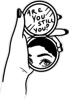 a person holding up a mirror with the words are you still young?