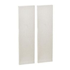 two white pegboard boards with holes on them