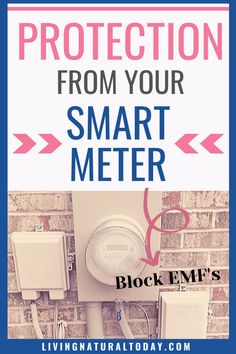 a sign that says protection from your smart meter on the side of a brick wall