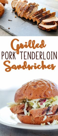 grilled pork tenderloin sandwiches with cole slaw