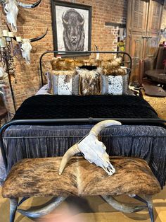 This Hand Forge Iron Bed showcases expert craftsmanship with its hand forged and rustic design. Made of durable rod iron, it adds a touch of character to any bedroom. Experience quality and style with this unique and timeless piece. Western Bedding, Rod Iron, Iron Bed Frame, Into The West, Master Room, King Bed Frame, Iron Bed, Hand Forged Iron, Bed Frames