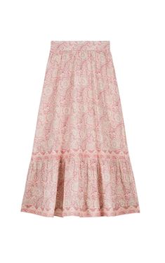 A bohemian skirt for all your light-hearted strolls in the city or in the country. Its play of transparency and ruffled cut make it a signature piece in our bucolic wardrobe. To pair, for example, with the Loria crochet top. The details we love: Long skirt. Smocked at the back. Fastening with zipper on the side. Large ruffle with frieze inlay at the bottom of the garment. Without lining. This item was imagined by Marie Pidancet and her passionate team. Top En Crochet, Long Pink Skirt, Bohemian Style Skirts, Daisy Garden, Pink Maxi Skirt, Louise Misha, Bohemian Skirt, Concrete Color, Pink Daisy