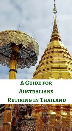 the cover of a guide for australian retrieving in thailand, with an image of two umbrellas