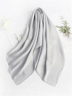 Light Grey Casual Collar  Fabric Plain Bandana Embellished   Women Accessories Tie Scarf, Blue White And Black, Body Chain Jewelry, Fashion Pattern, Brown Fashion, Neck Scarves, Scarf Hairstyles, Head Scarf