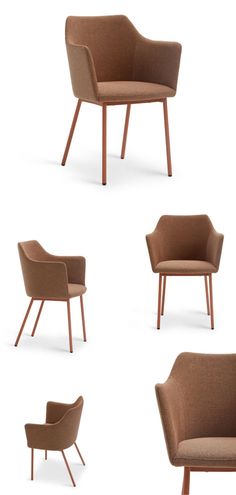 four different types of chairs with arms and legs