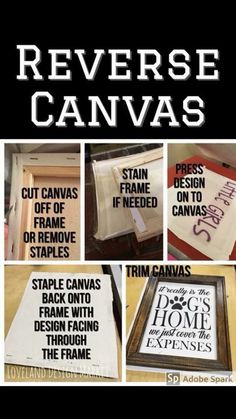 several different types of canvass are shown in this article, including the words reverse canvass