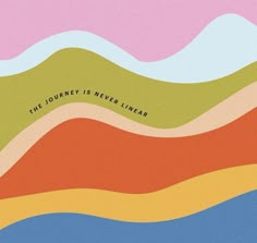 the journey is never linerer album cover with multicolored wavy lines on it