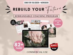 an advertisement for the rebuid your future program with images and text on it