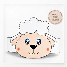 a paper cut out of a sheep's head with the words digital sheep headband on it