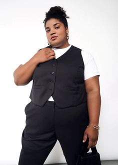 Plus Size Waistcoat Outfits, Plus Size Waistcoat, Queer Fashion Plus Size, Plus Size Vest Outfits, Han Outfits, Butch Outfits, Dyke Fashion