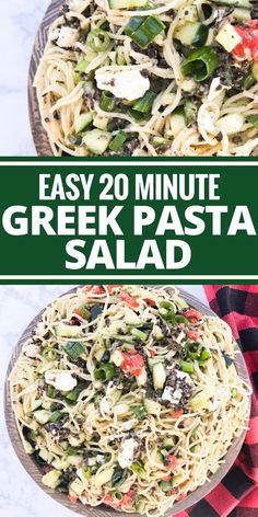 easy 20 minute greek pasta salad is the perfect side dish for any meal