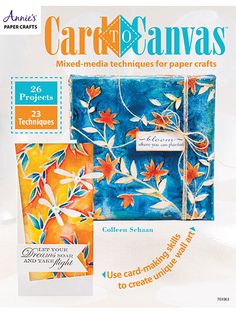 the front cover of card and canvass magazine with an image of leaves on it