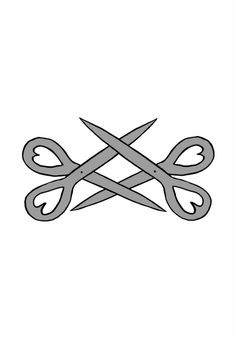 a pair of scissors that are crossed in the shape of an x on a white background