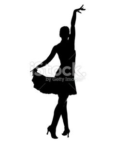 a woman dancing with her arms up in the air, silhouetted against a white background